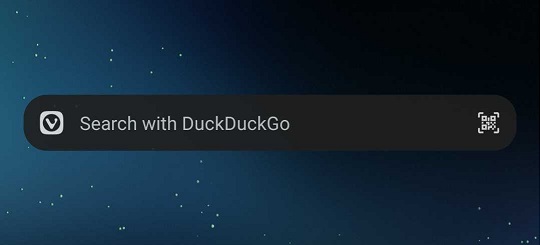 Vivaldi's search widget on Android's home screen