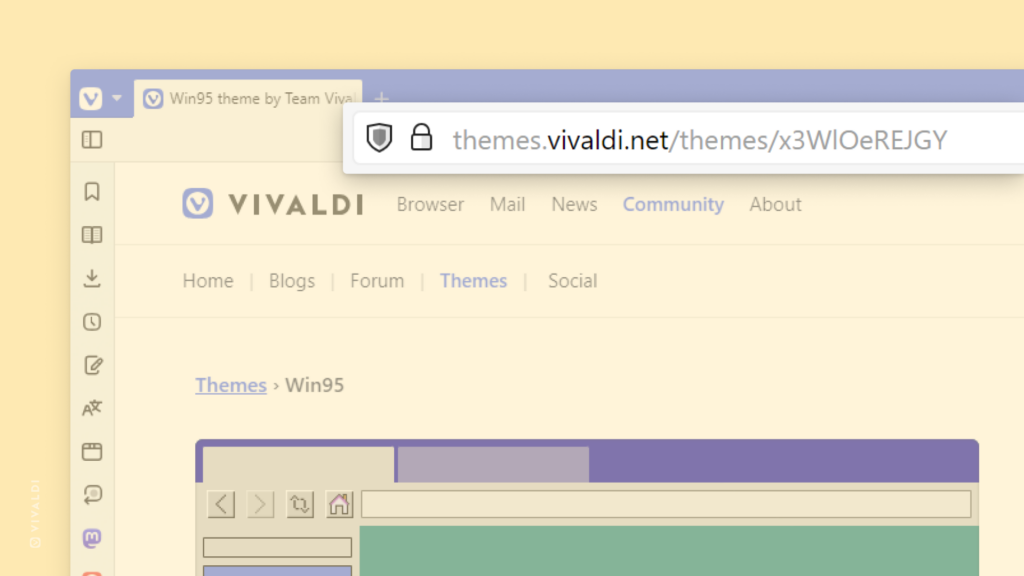 Vivaldi browser window with Address Field highlighted.