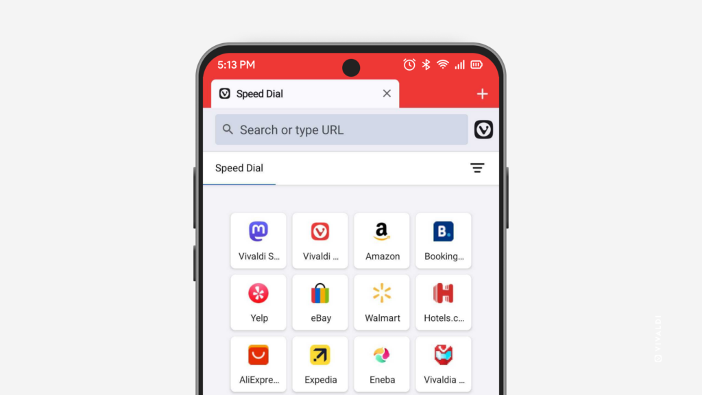 Android 版 Vivaldi のスピードダイヤル